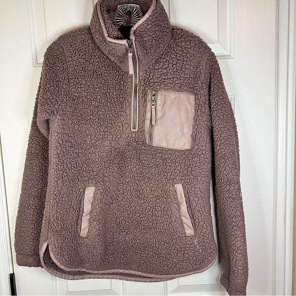 Abercrombie and Fitch Sherpa Half Zip Pullover Fleece Jacket Size XS Super Warm‎ - Picture 1 of 5